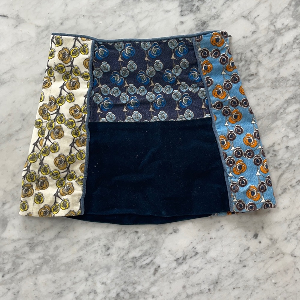 Zara corduroy patch floral skirt